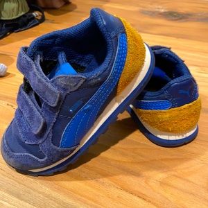 Puma Deep Blue and Khaki Suede Walker Shoe